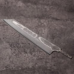 Kiritsuke blade blank with 67-layer Damascus cladding