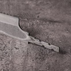 Serrated Damascus bread knife blank side view