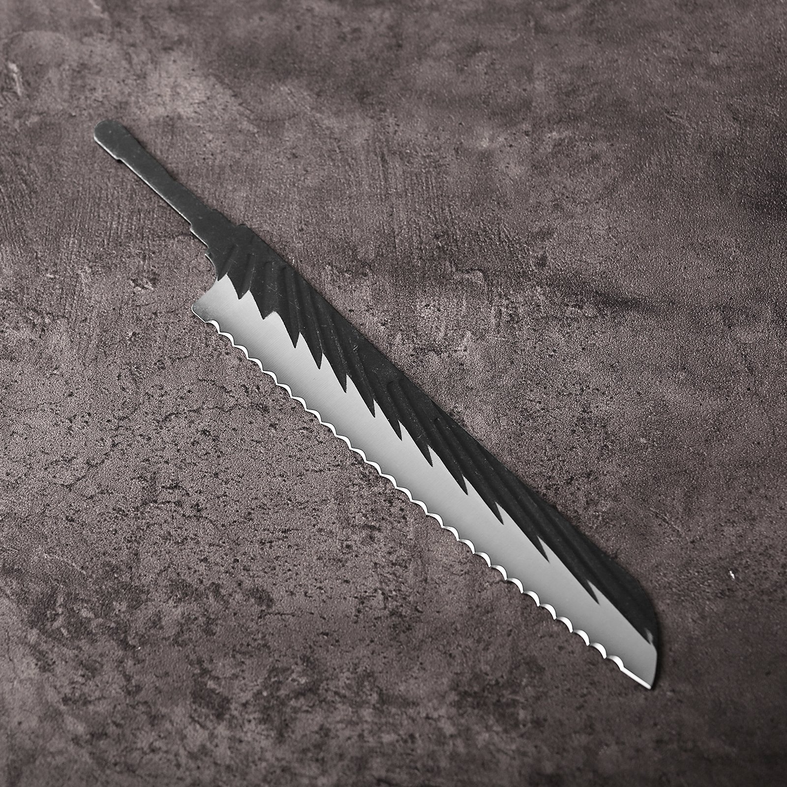 Serrated X50CrMoV15 bread knife blade for custom knife making