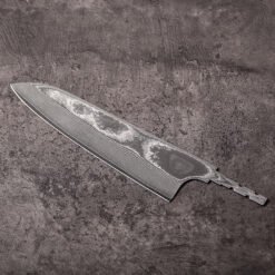 VG10 Santoku knife blank with layered steel texture